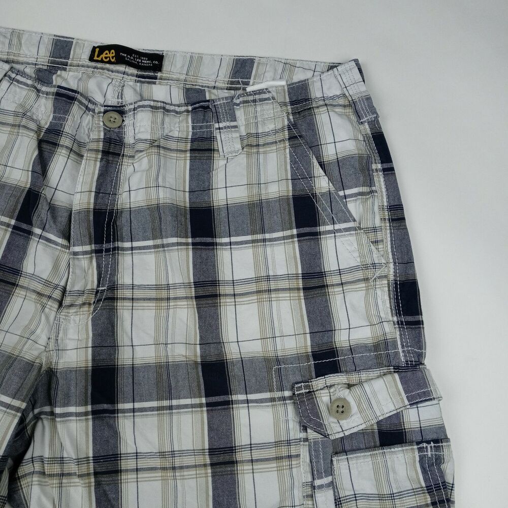 LEE Plaid Shorts Cargo Pockets Men's Size 38 Casual Outdoor - Picture 3 of 9